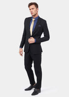 Astor Jet Black Twill Suit - SARTORO990