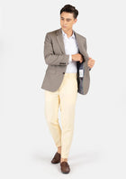 Astor Light Brown Sharkskin Jacket - SARTORO670