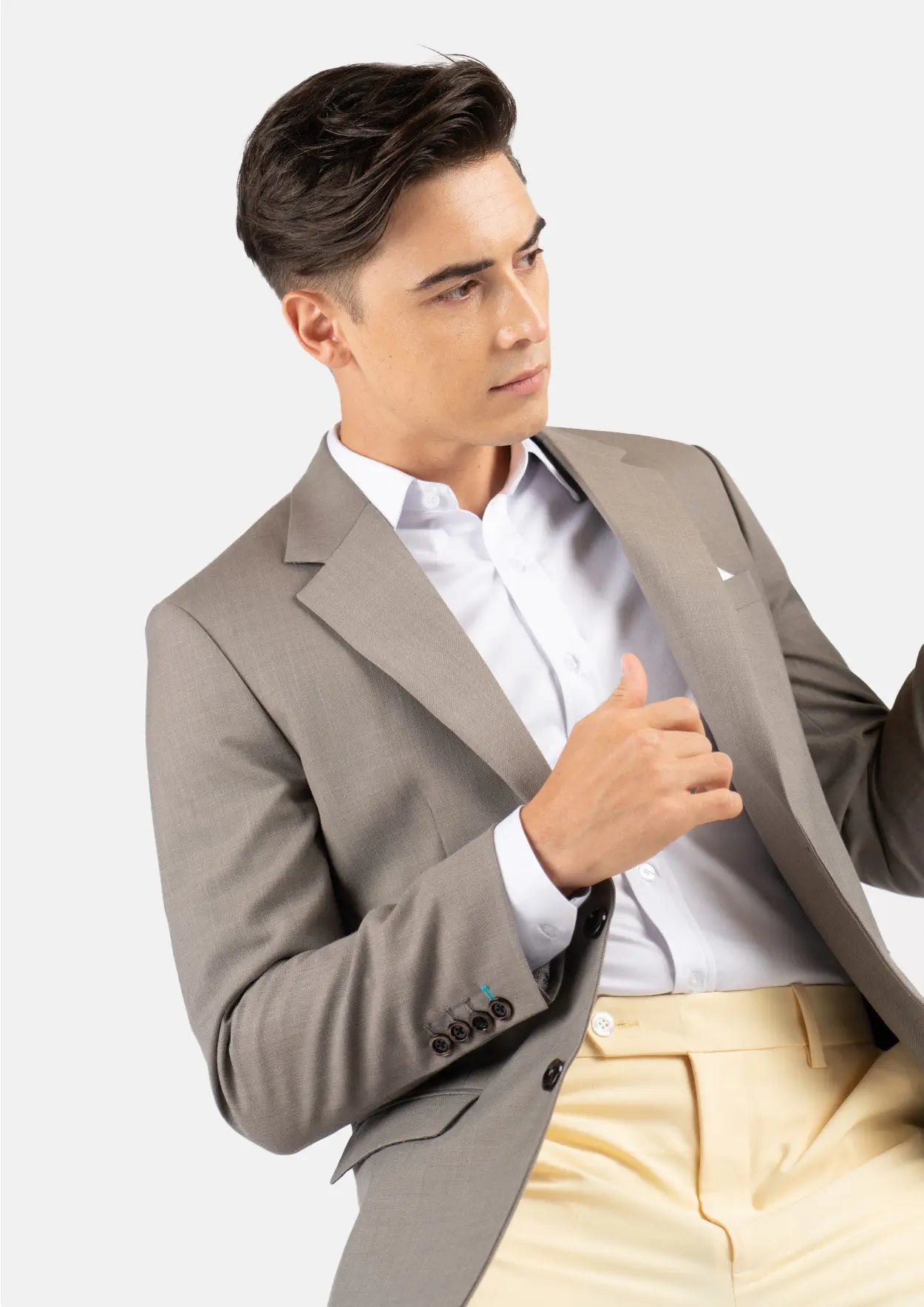 Astor Light Brown Sharkskin Jacket - SARTORO