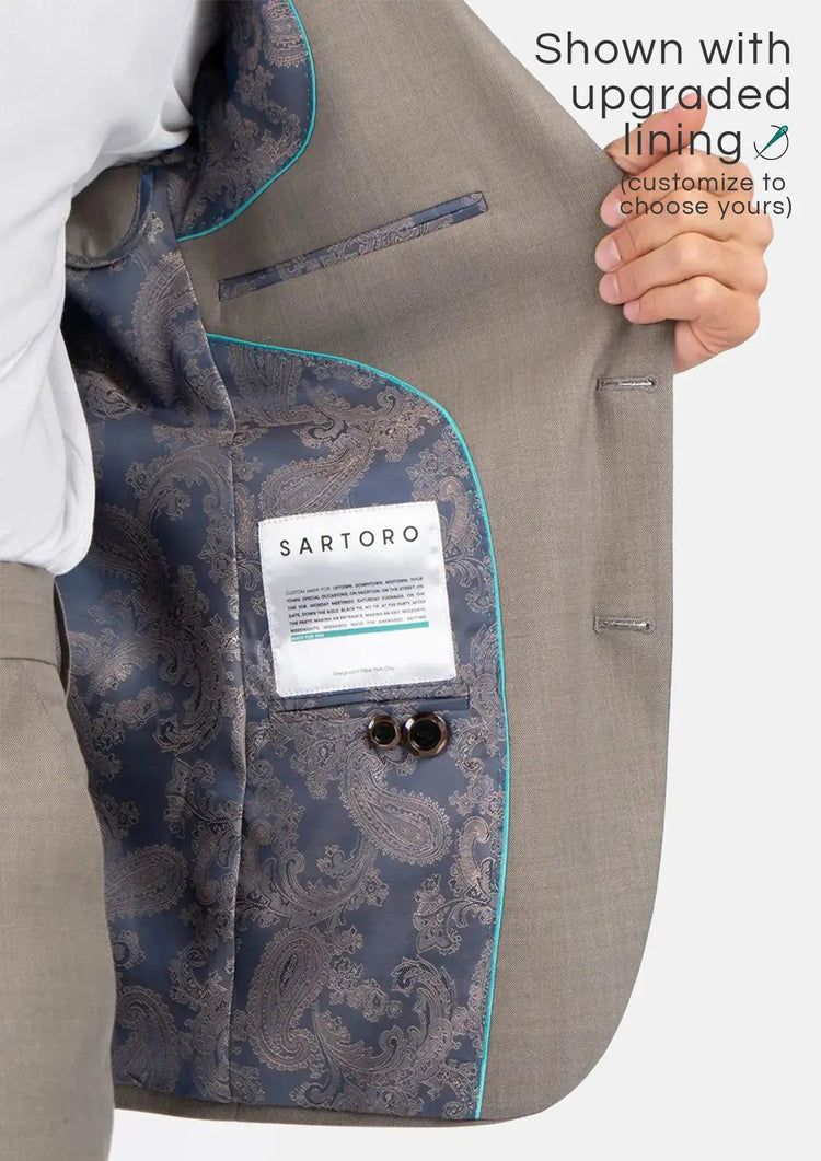 Astor Light Brown Sharkskin Suit - SARTORO748