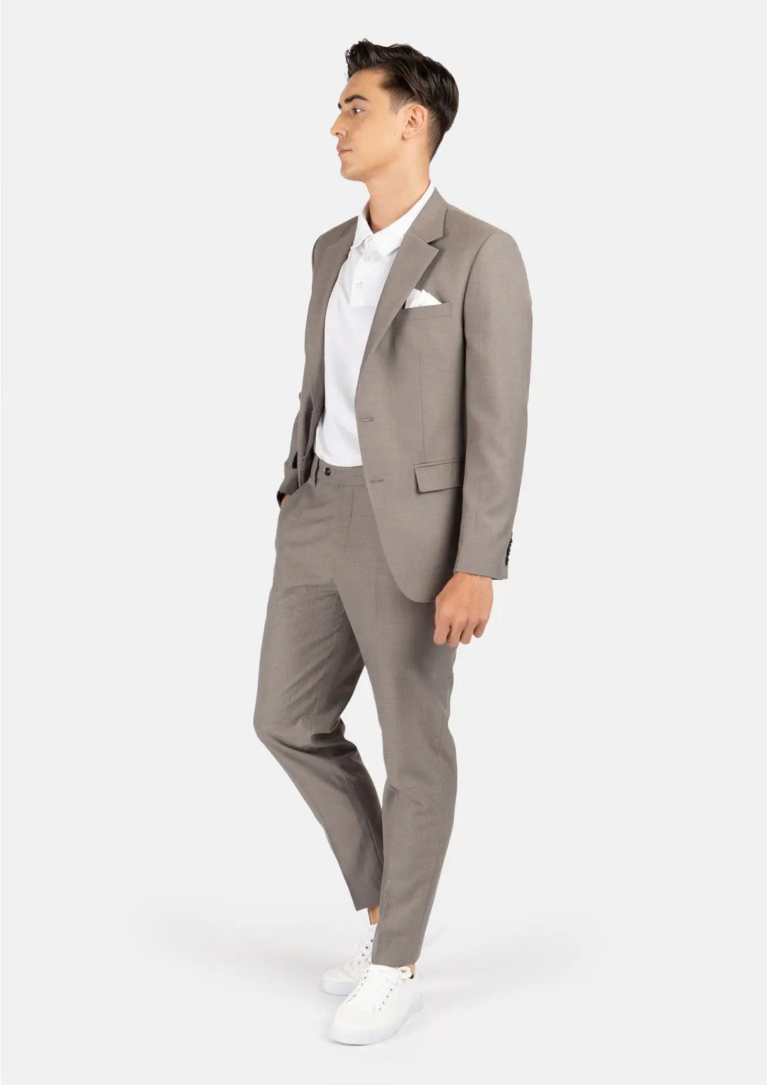 Astor Light Brown Sharkskin Suit - SARTORO