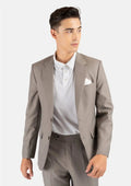 Astor Light Brown Sharkskin Suit - SARTORO