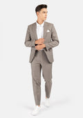 Astor Light Brown Sharkskin Suit - SARTORO