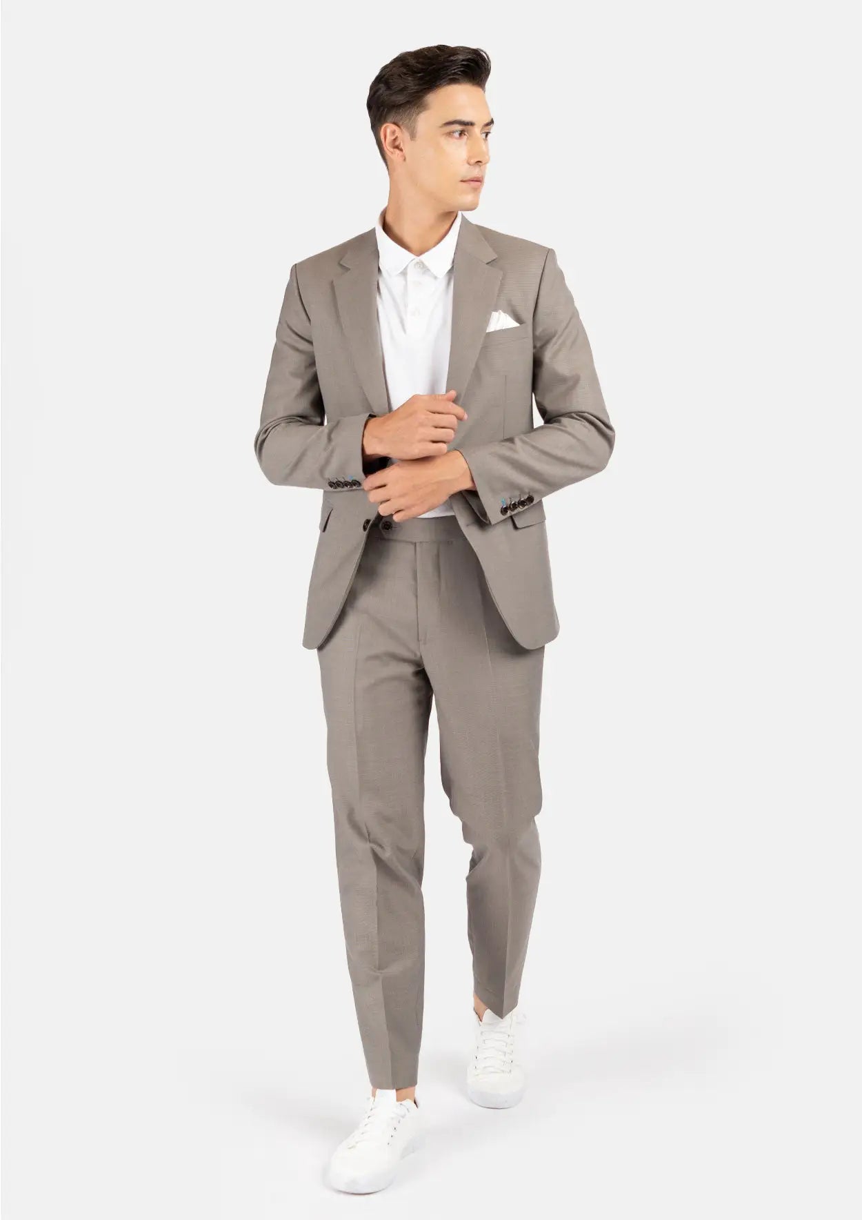 Astor Light Brown Sharkskin Suit - SARTORO