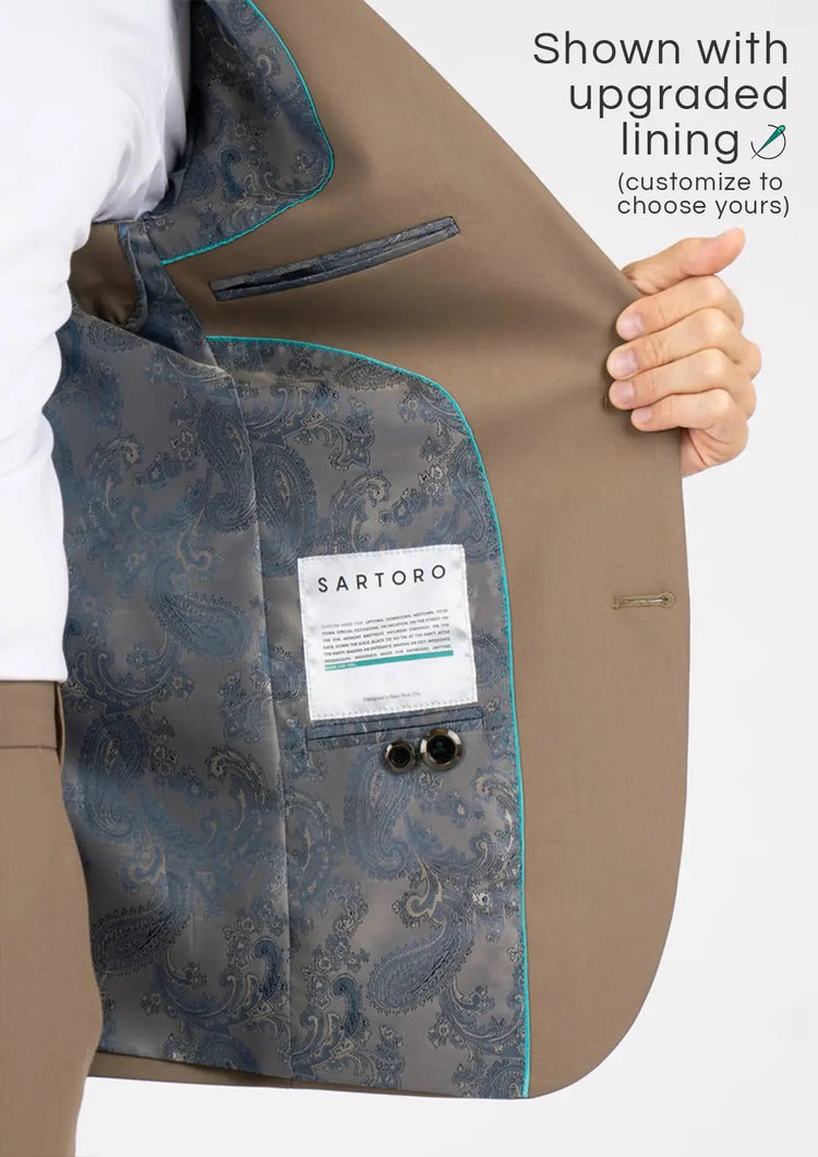 Astor Light Brown Stretch Jacket - SARTORO422