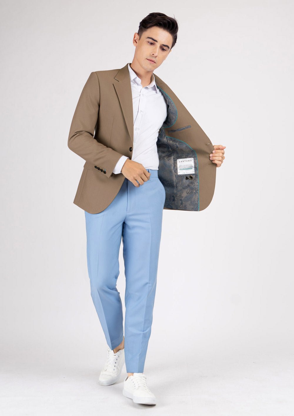Astor Light Brown Stretch Jacket - SARTORO