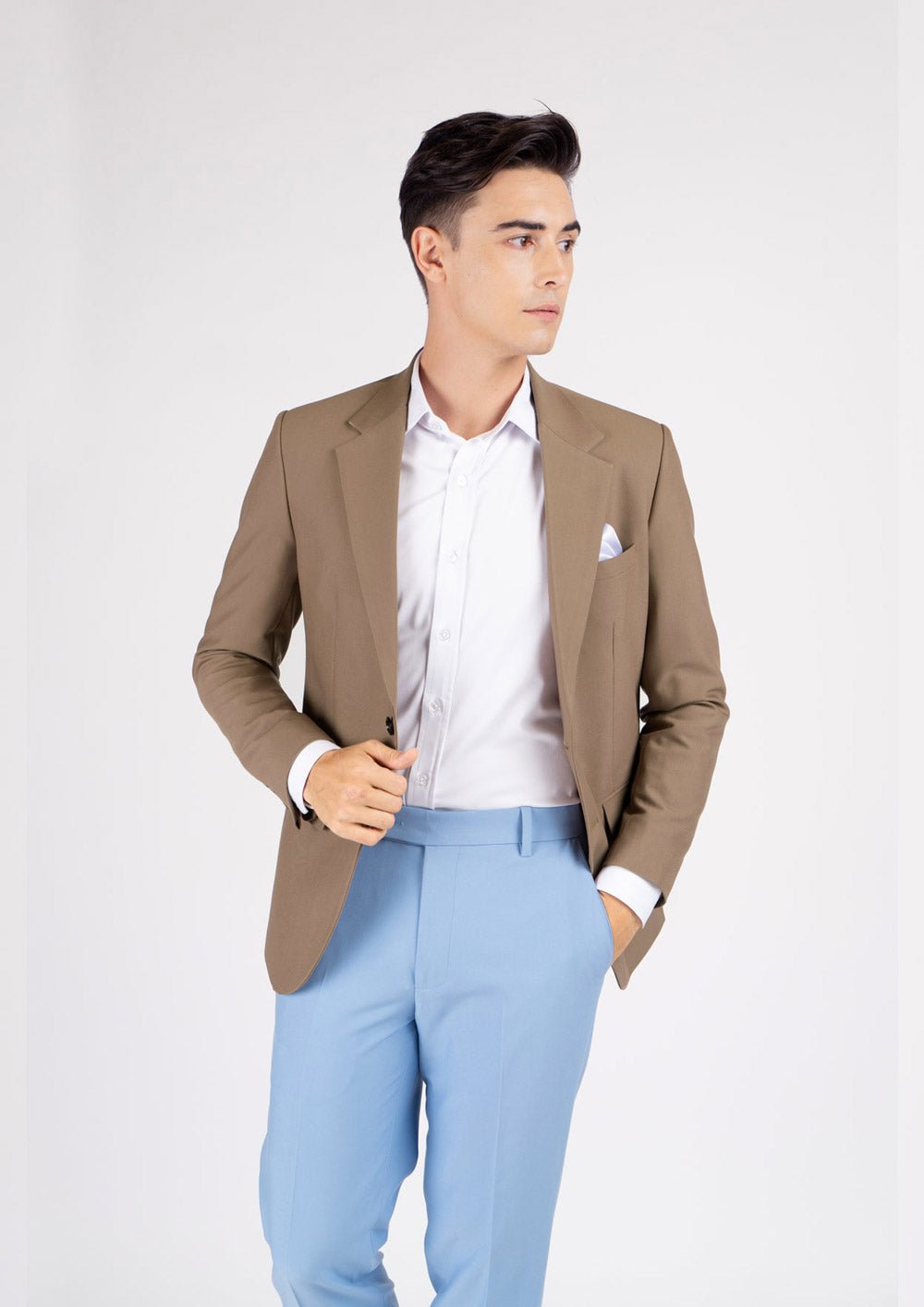 Astor Light Brown Stretch Jacket - SARTORO
