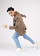 Astor Light Brown Stretch Jacket - SARTORO83