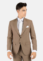 Astor Light Brown Stretch Suit - SARTORO28