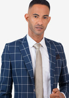 Astor Oxford Blue Windowpane Jacket - SARTORO421