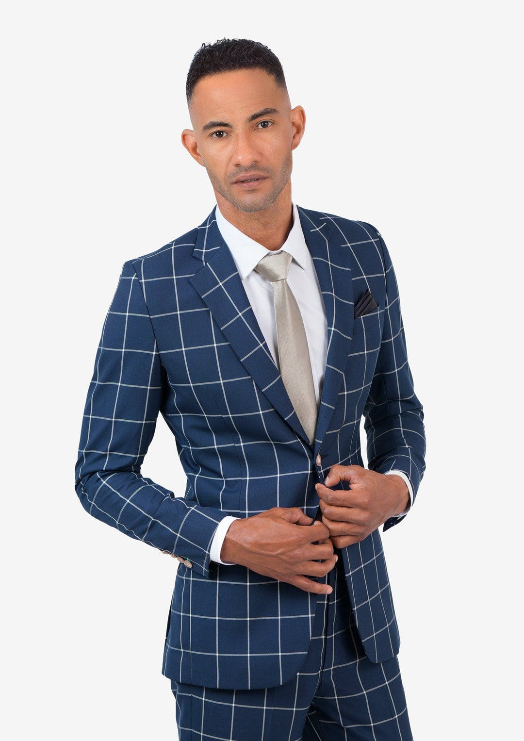 Astor Oxford Blue Windowpane Jacket - SARTORO