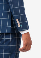 Astor Oxford Blue Windowpane Jacket - SARTORO982