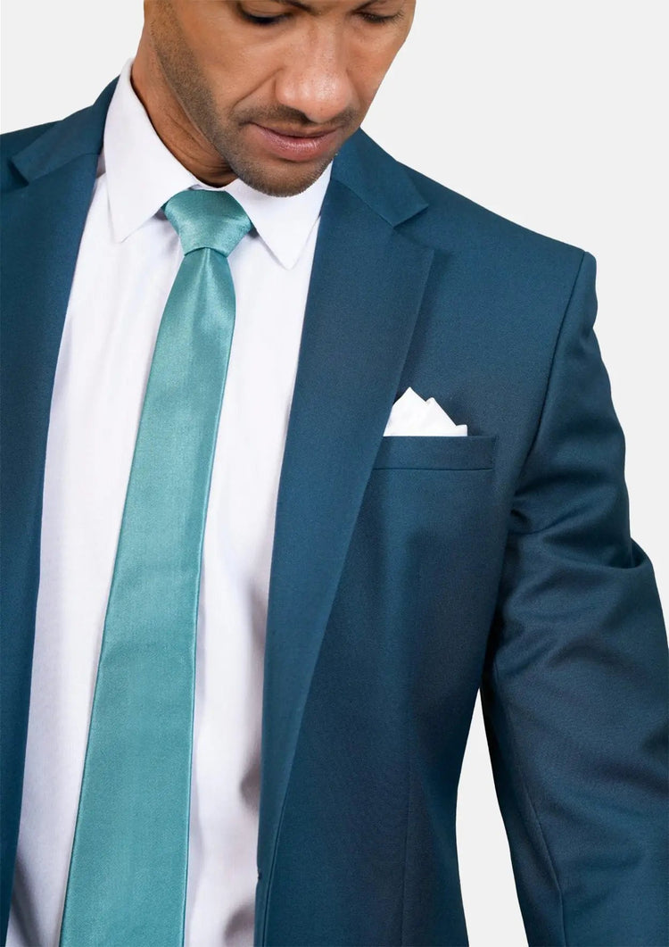 Astor Prussian Teal Twill Jacket - SARTORO616