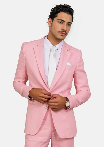 Astor Salmon Linen Suit - SARTORO