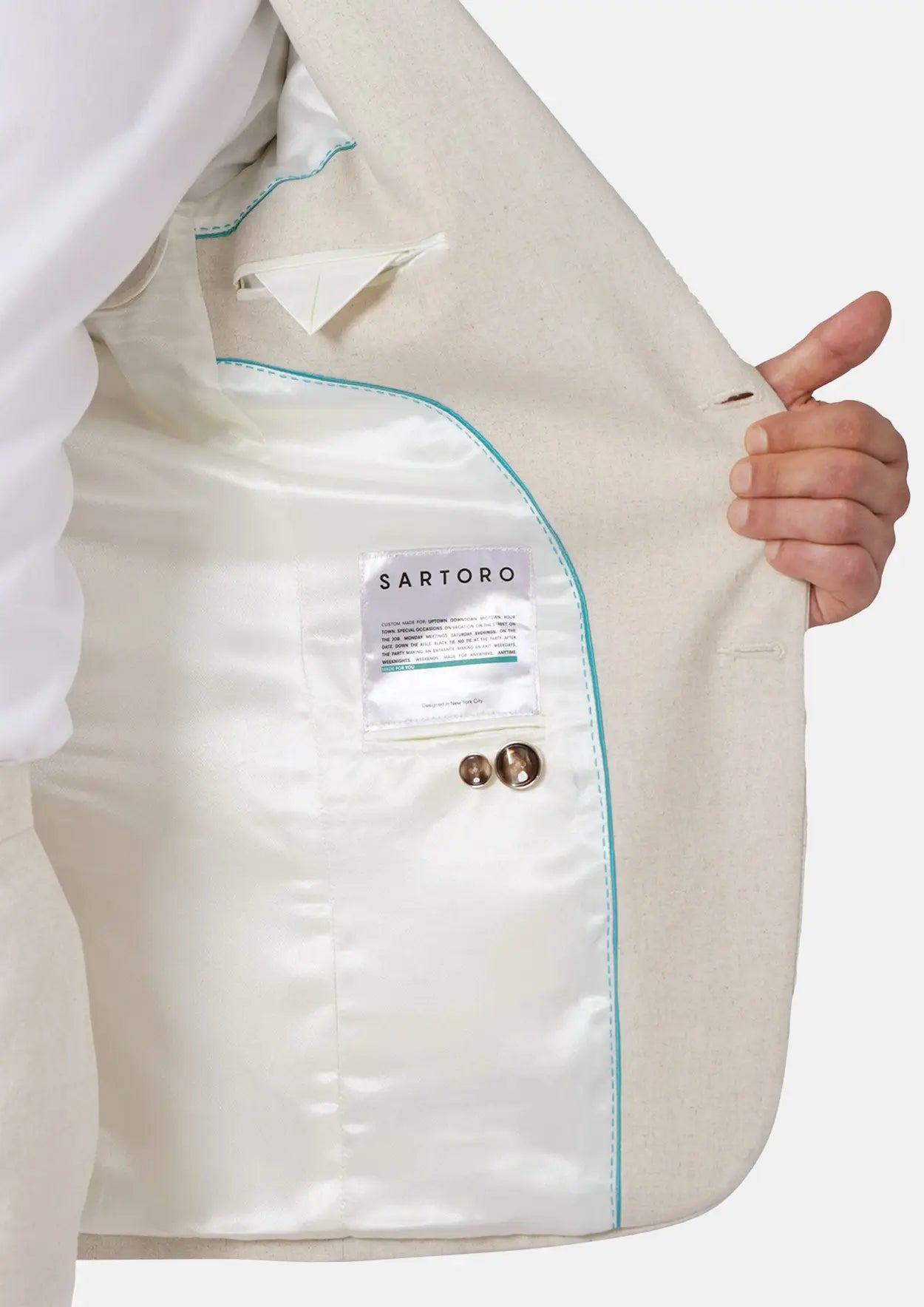 Astor Sand Linen Jacket - SARTORO