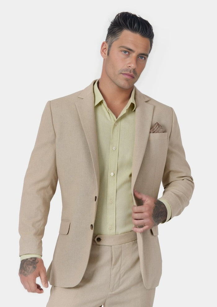 Astor Simply Taupe Linen Jacket - SARTORO283