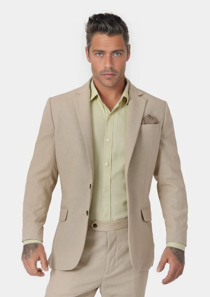 Simply Taupe Linen Suit438