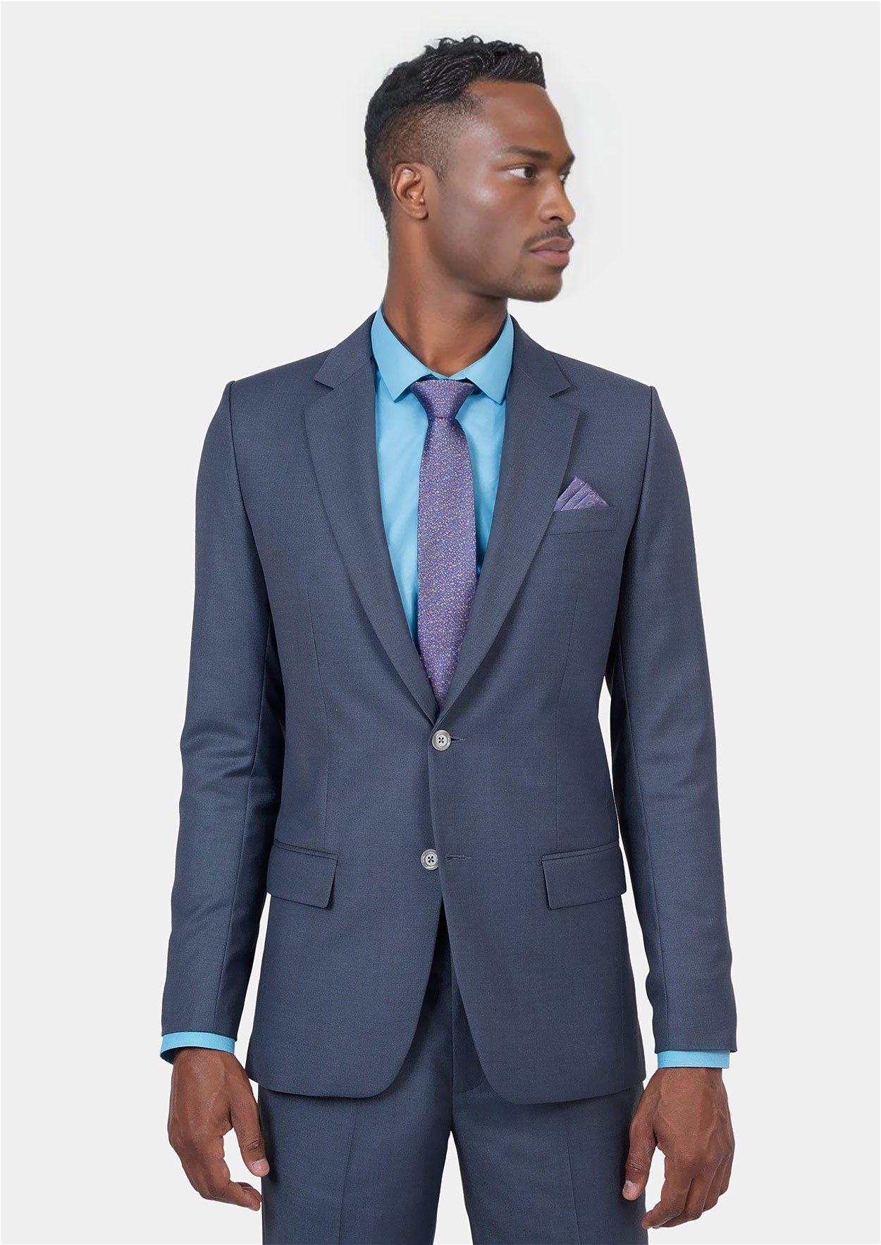 Astor Slate Grey Twill Suit - SARTORO