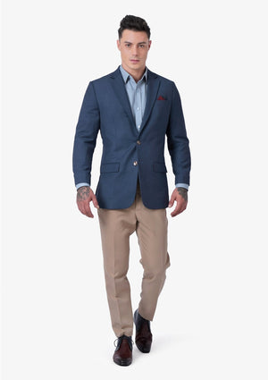 Astor Yale Blue Crosshatch Jacket - SARTORO