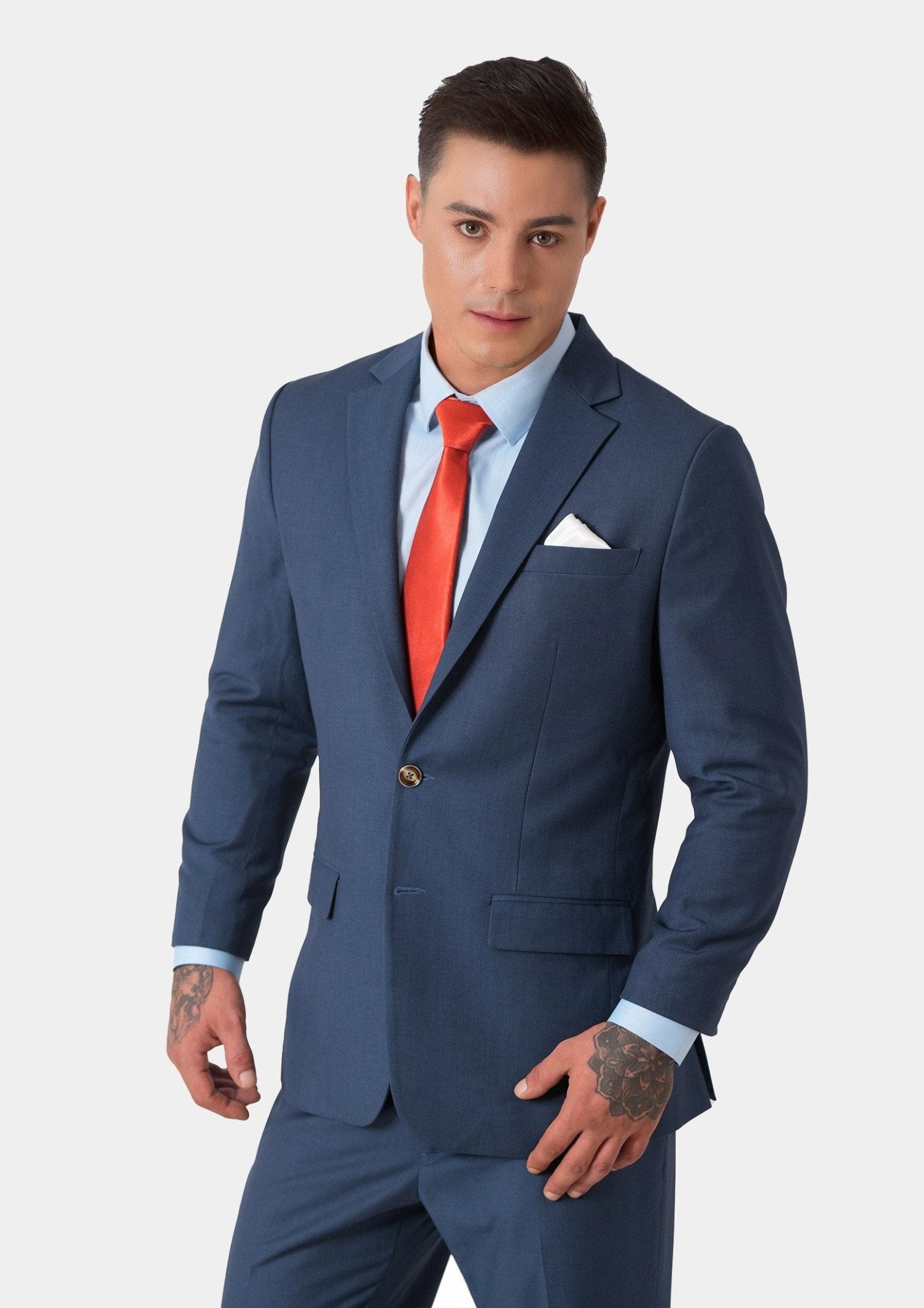 Astor Yale Blue Crosshatch Jacket - SARTORO