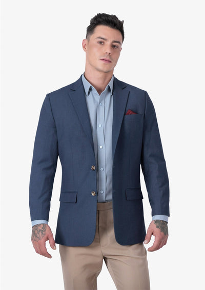 Astor Yale Blue Crosshatch Jacket - SARTORO