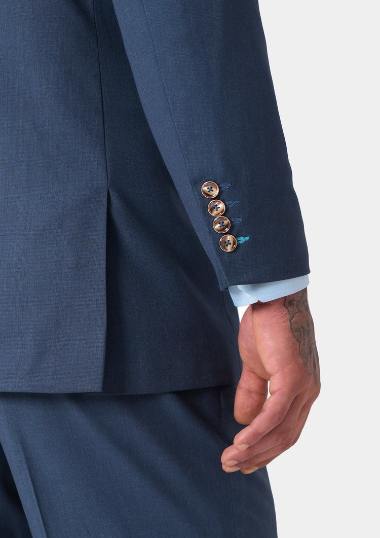 Astor Yale Blue Crosshatch Jacket - SARTORO273