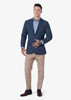 Astor Yale Blue Crosshatch Jacket - SARTORO421