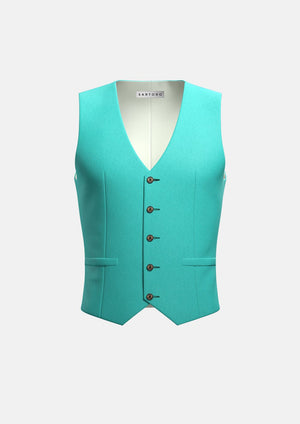 Atlantis Green Linen Vest
