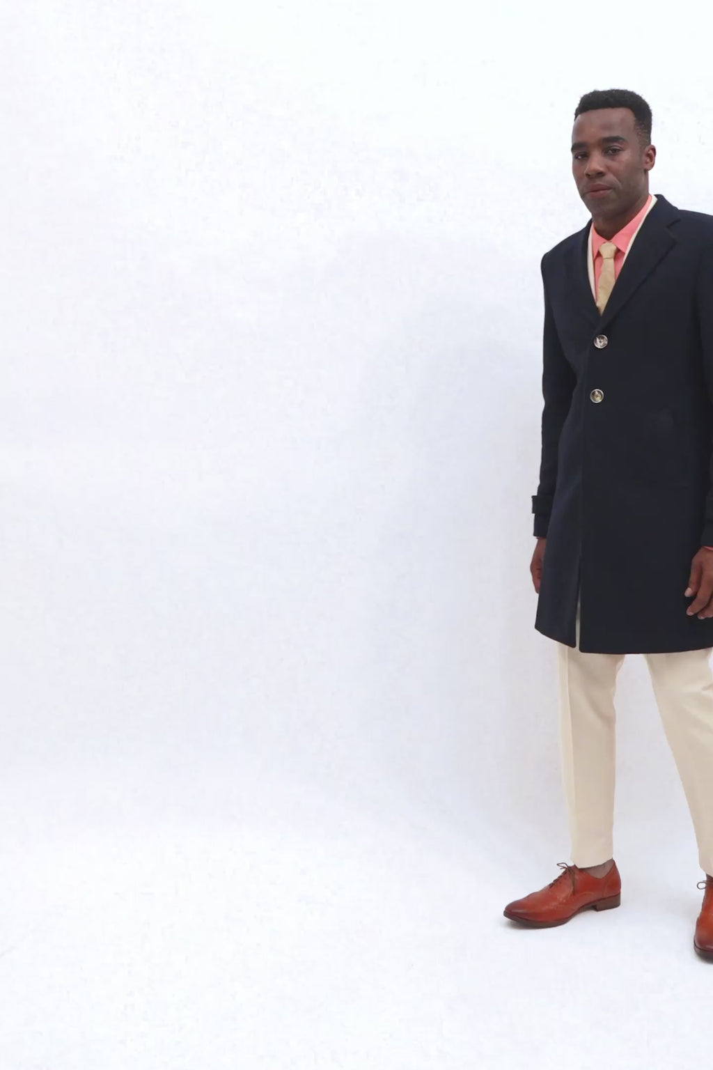 Navy Wool Classic Overcoat