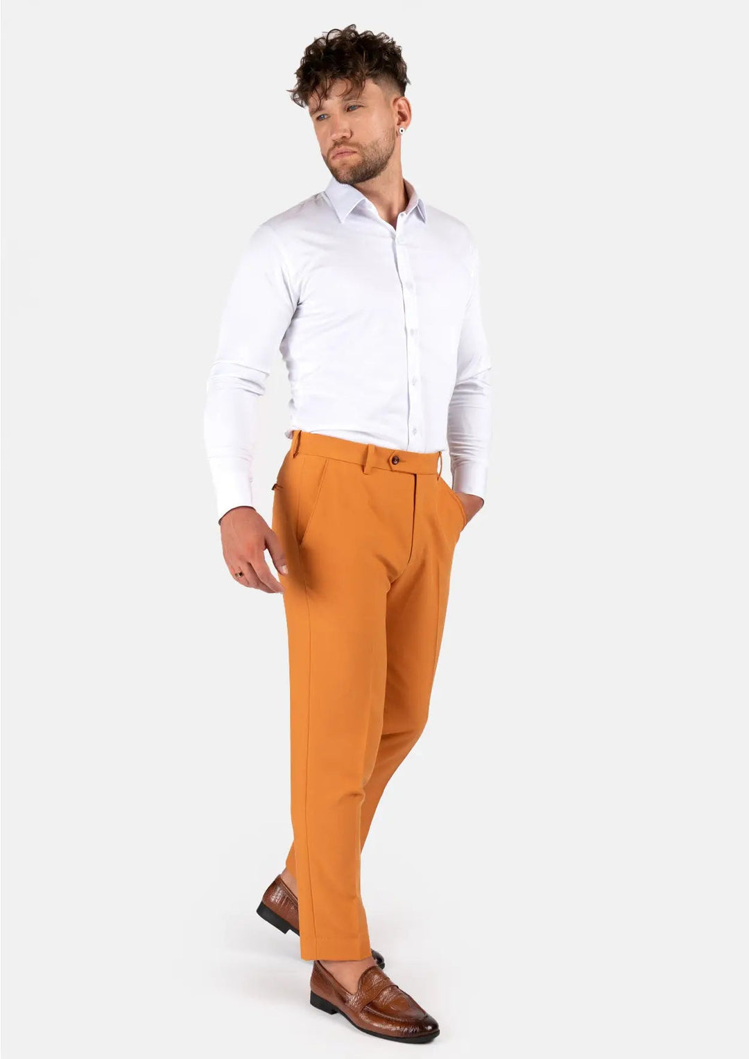 Baby Mustard Stretch Pants - SARTORO