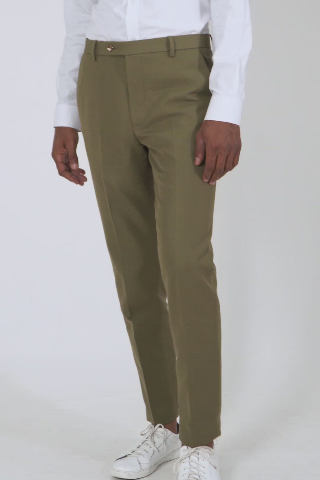 British Khaki Cotton Chino Pants