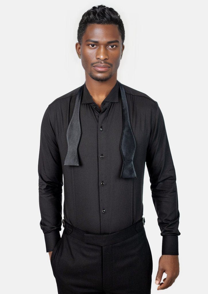 Black Bamboo Tuxedo Shirt - SARTORO