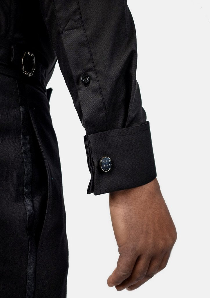 Black Bamboo Tuxedo Shirt - SARTORO