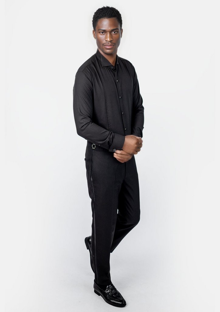 Black Bamboo Tuxedo Shirt - SARTORO