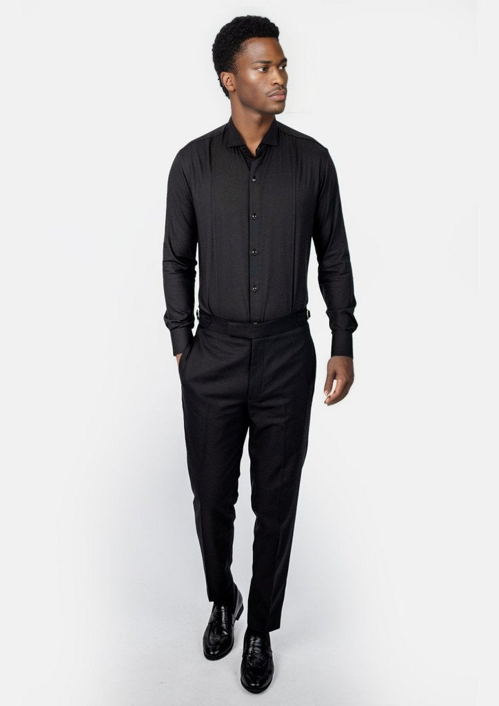 Black Bamboo Tuxedo Shirt - SARTORO