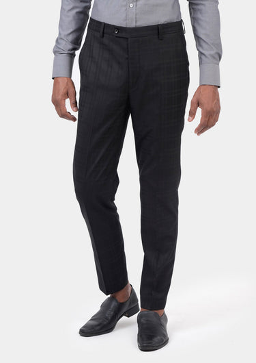 Black Check Pants - SARTORO