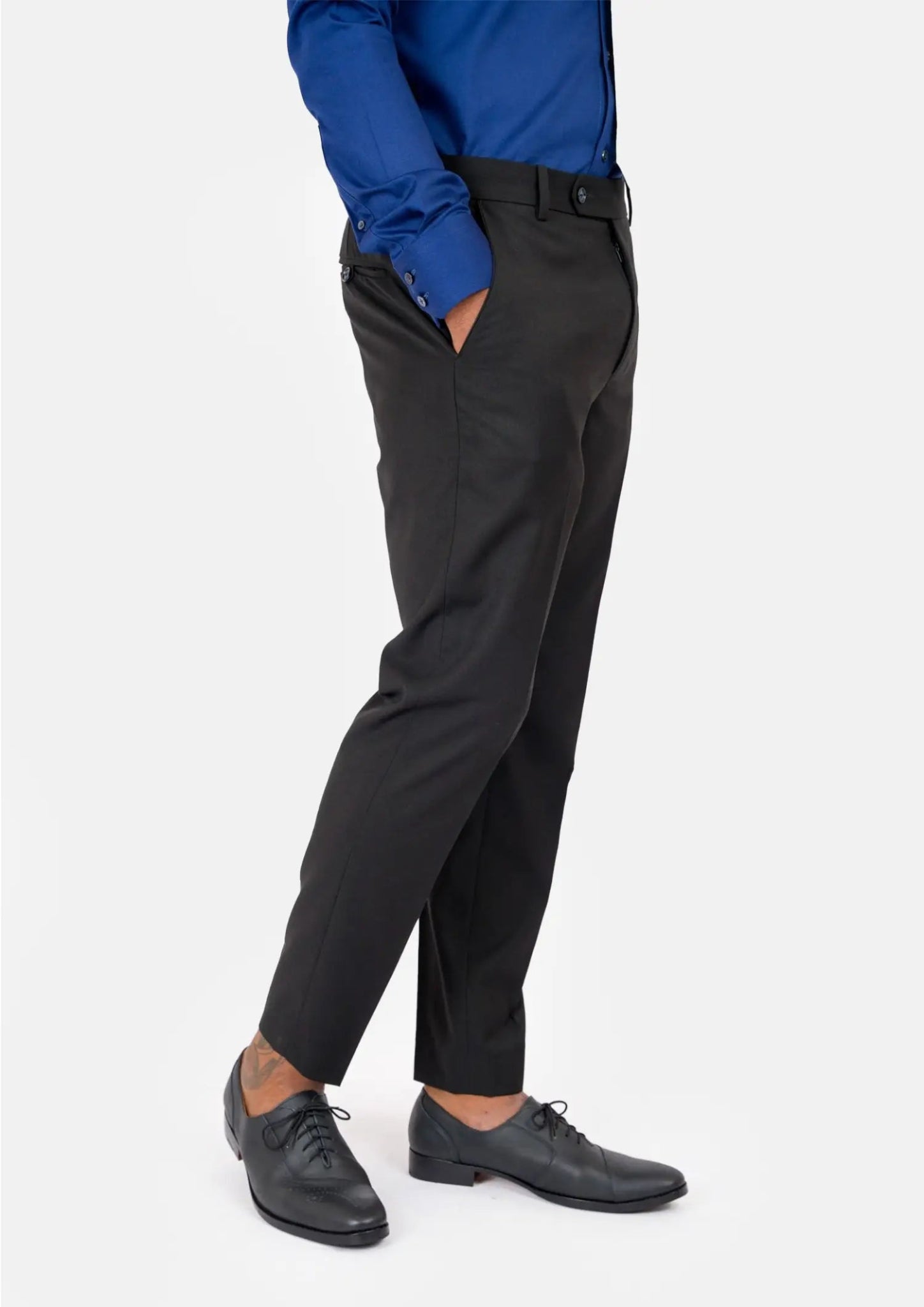 Black Crosshatch Pants - SARTORO