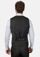 Black Crosshatch Vest - SARTORO867