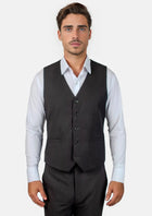 Black Crosshatch Vest - SARTORO899