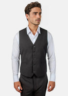 Black Crosshatch Vest - SARTORO799