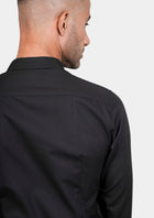 Black Egyptian Cotton Broadcloth Shirt - SARTORO371