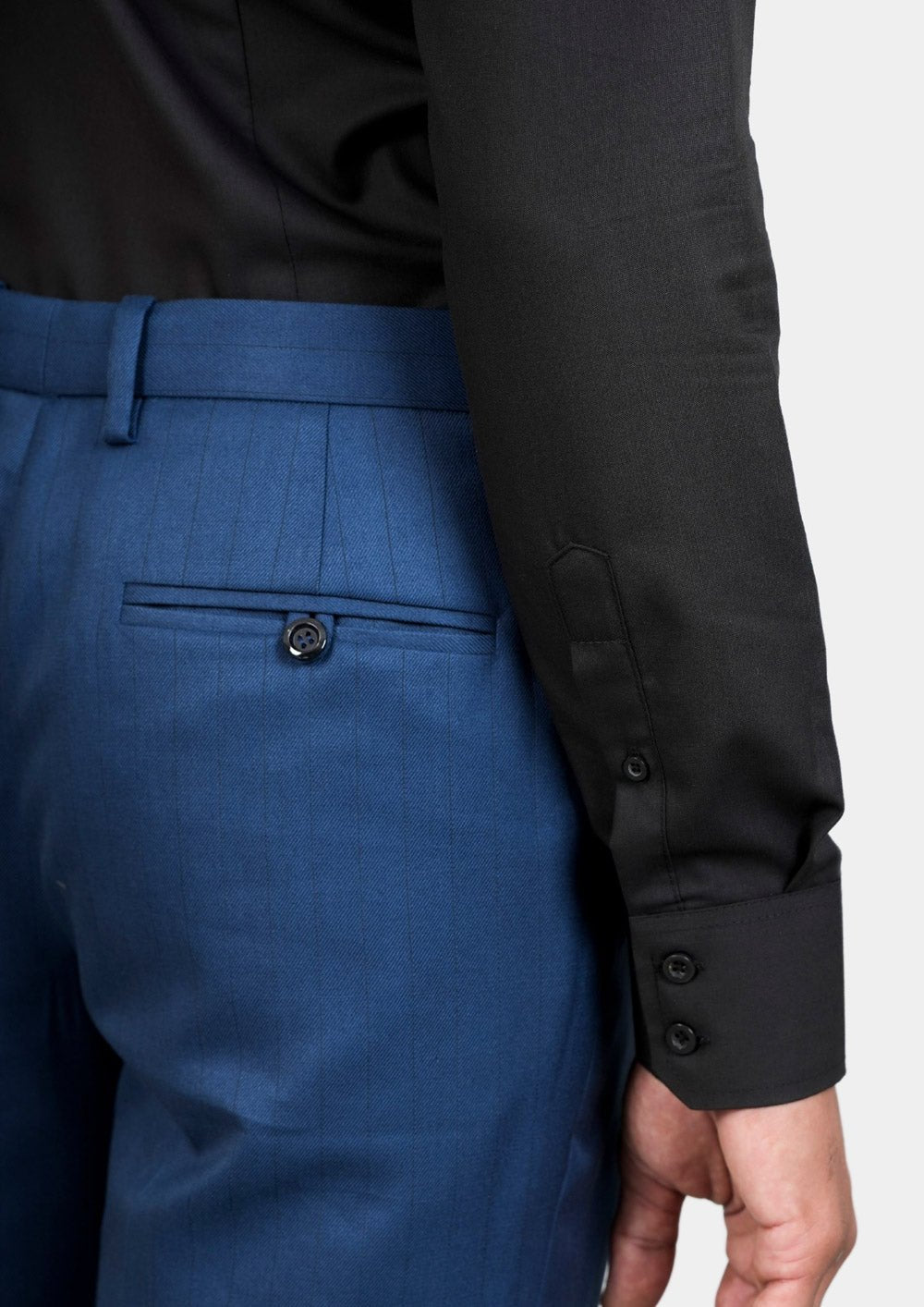Black Egyptian Cotton Broadcloth Shirt - SARTORO