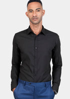 Black Egyptian Cotton Broadcloth Shirt - SARTORO993