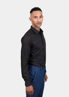 Black Egyptian Cotton Broadcloth Shirt - SARTORO15