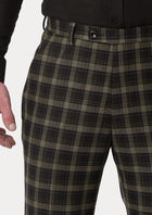 Black & Gold Check Pants - SARTORO201