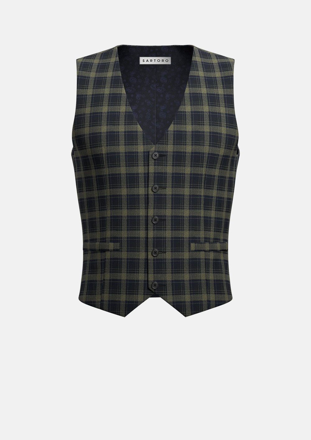 Black &amp; Gold Check Vest43