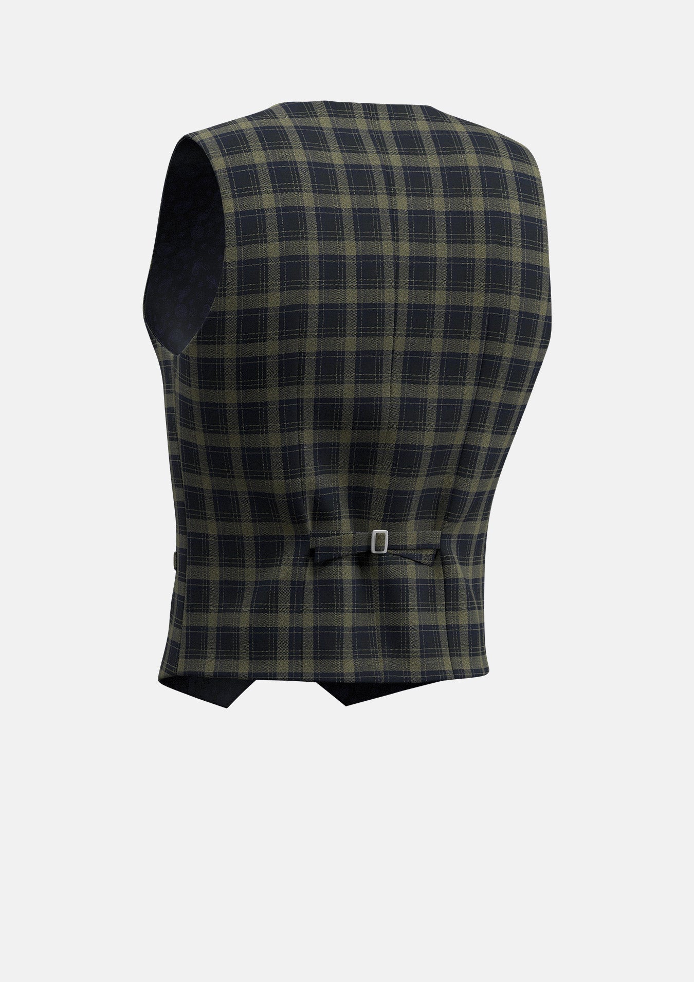 Black &amp; Gold Check Vest - SARTORO
