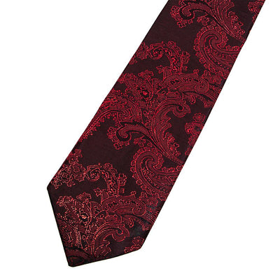 Black & Red Large Paisley Floral Tie - SARTORO