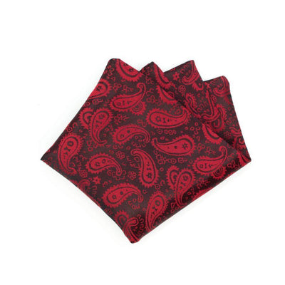 Black & Red Paisley Pocket Square - SARTORO