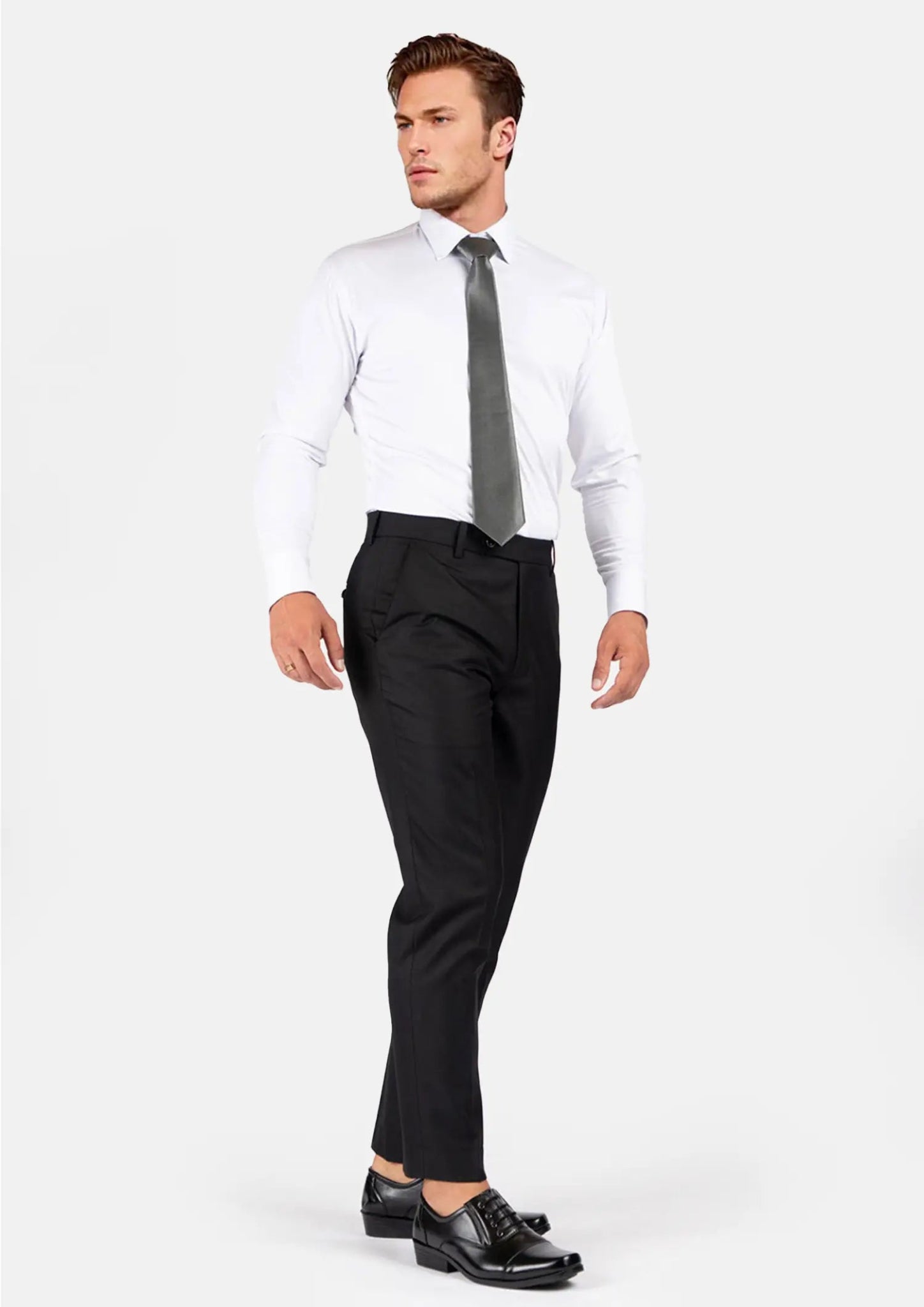 Black Sharkskin Pants - SARTORO